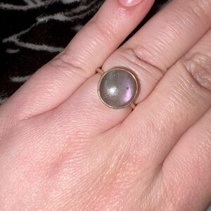 Purple Flash Labradorite Ring